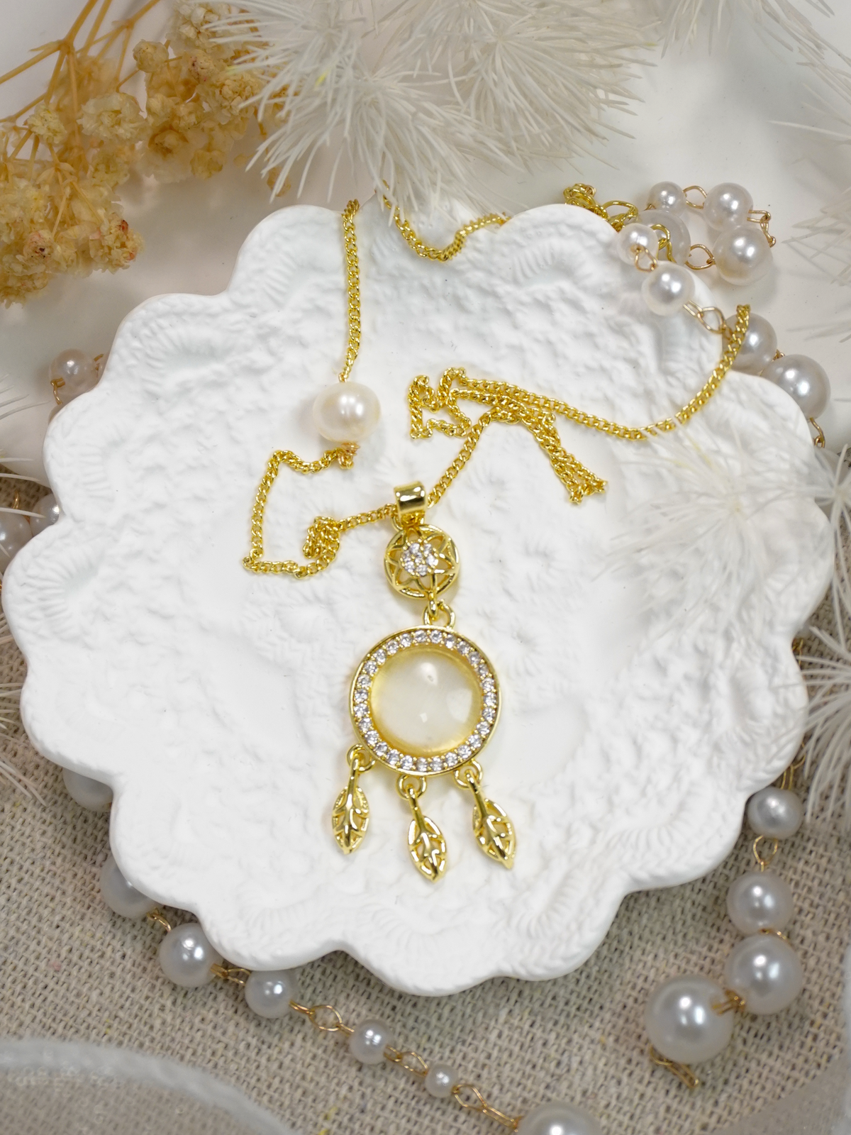 Vintage Cloisonné Enamel Swan Jewelry Set | Gold‑Plated Freshwater Pearl Necklace & Earrings for Wedding, Cheongsam & Gala Occasions