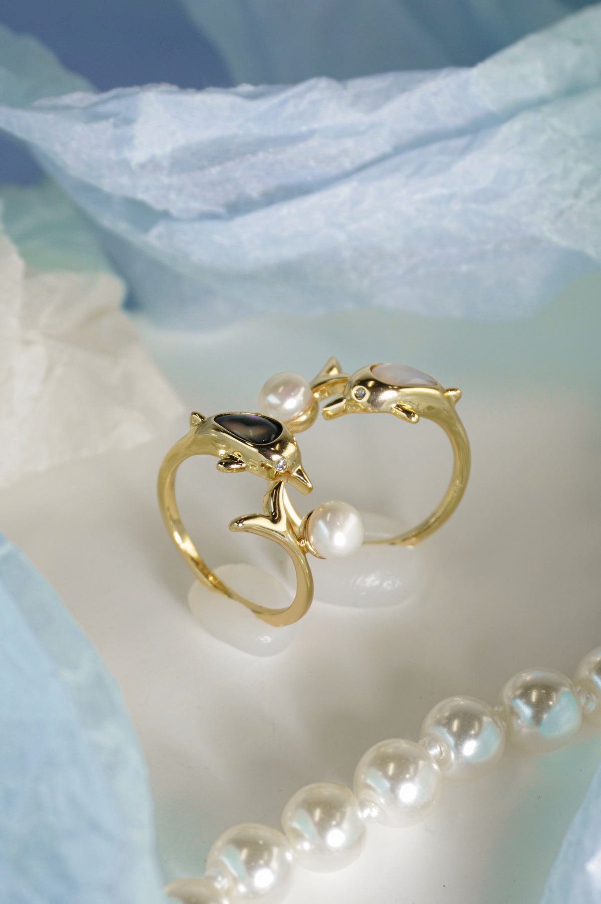 Playful Ocean Dolphin Open Wrap Statement Ring With Soft Round Accent For Summer Vacation & Daily Stack Styling