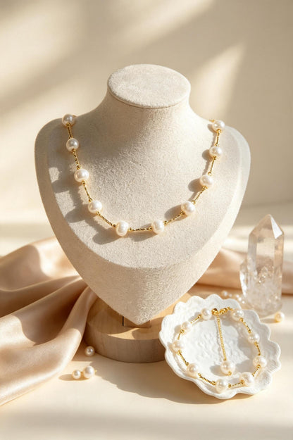 Baroque Freshwater Pearl Bracelet | Twisted Gold‑Plated Vintage Adjustable Bracelet